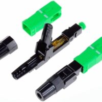 Green Ftth SC APC Covered Wire Fiber Optic Connector APC Field Mount Connector Field Assembly