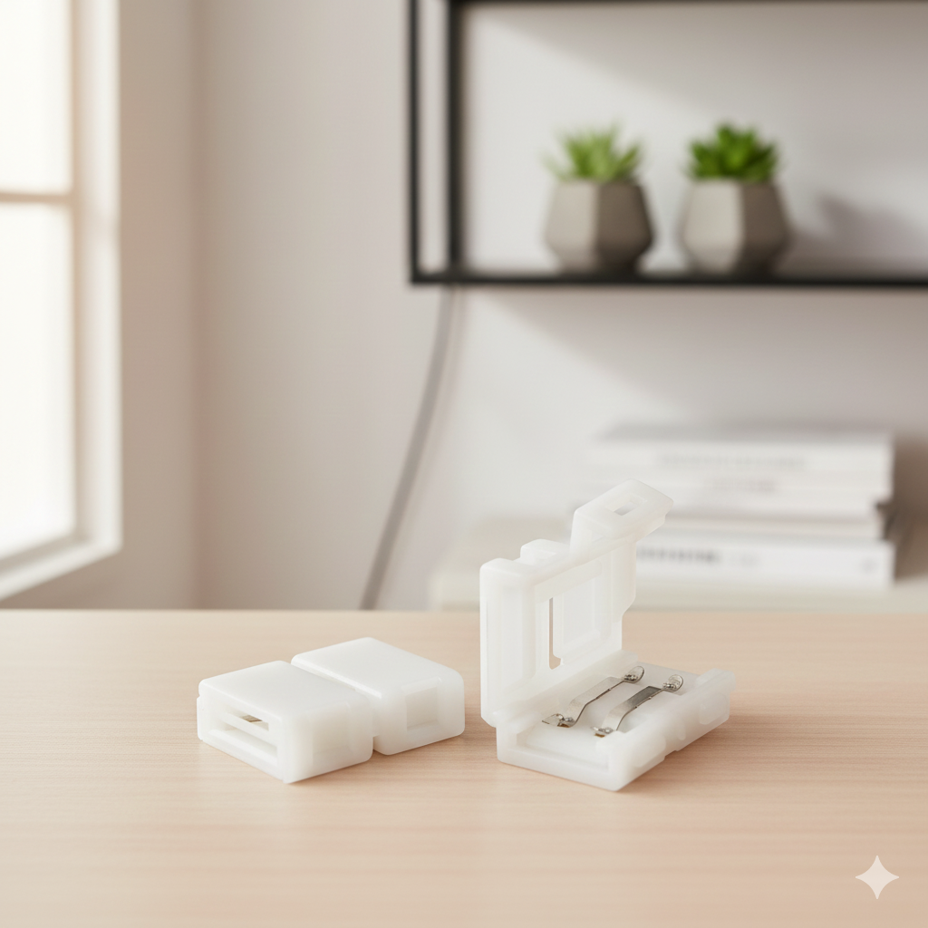 2 Pin 8mm I Shape LED Strip Connector for 3528 2835 Single Color LED Light