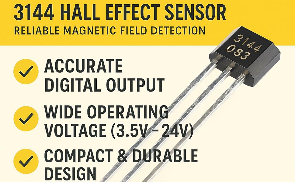 3144 Hall Effect Sensor Module for Robotics, CNC, Motor Speed Detection & DIY Projects (Pack Of-10) - Image 4