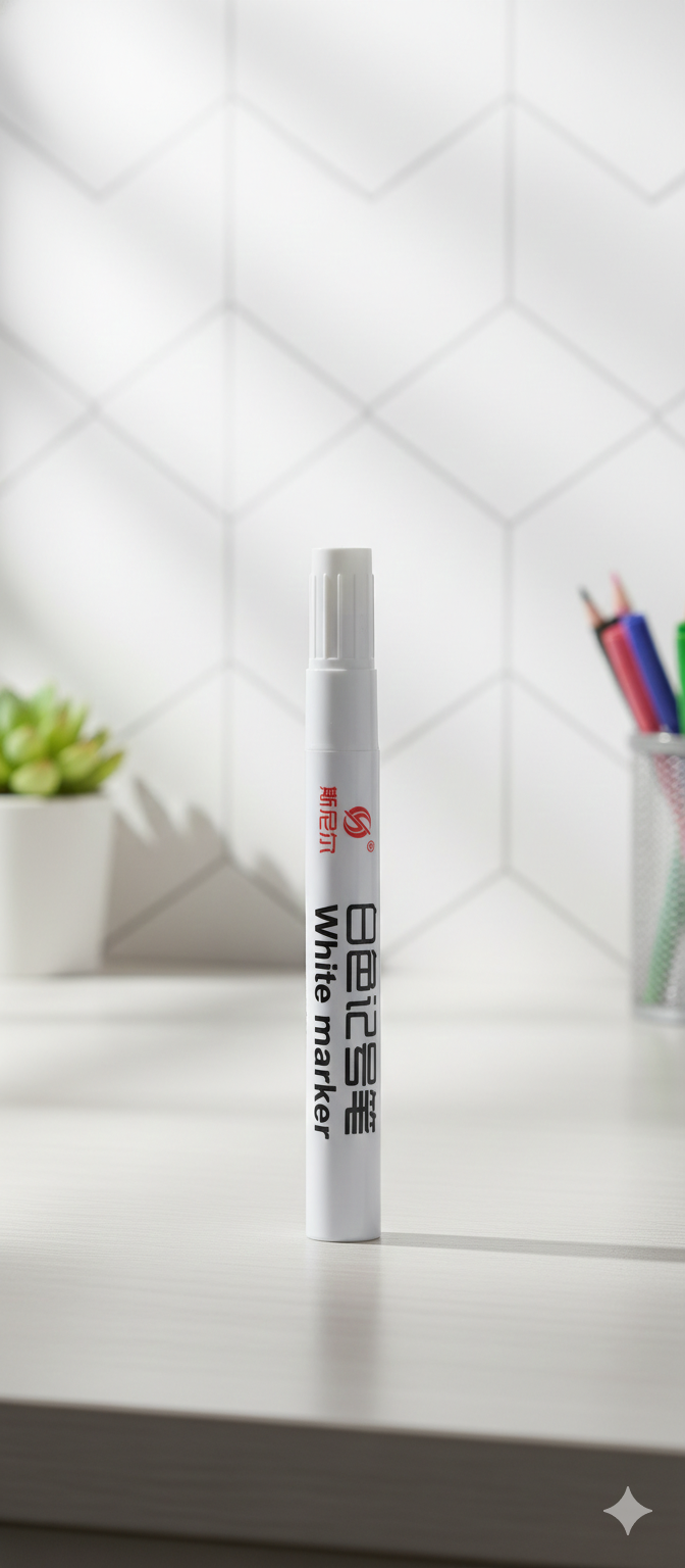 Permanent White Paint Marker Pen | Waterproof & Quick Dry | For Glass, Metal, Plastic, Wood & More